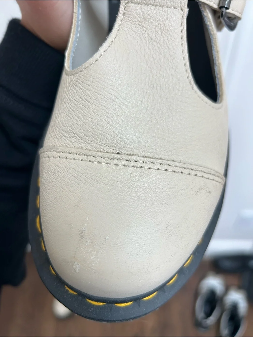 Dr. Martens Cream Platform Mary Jane Shoes with Buckle